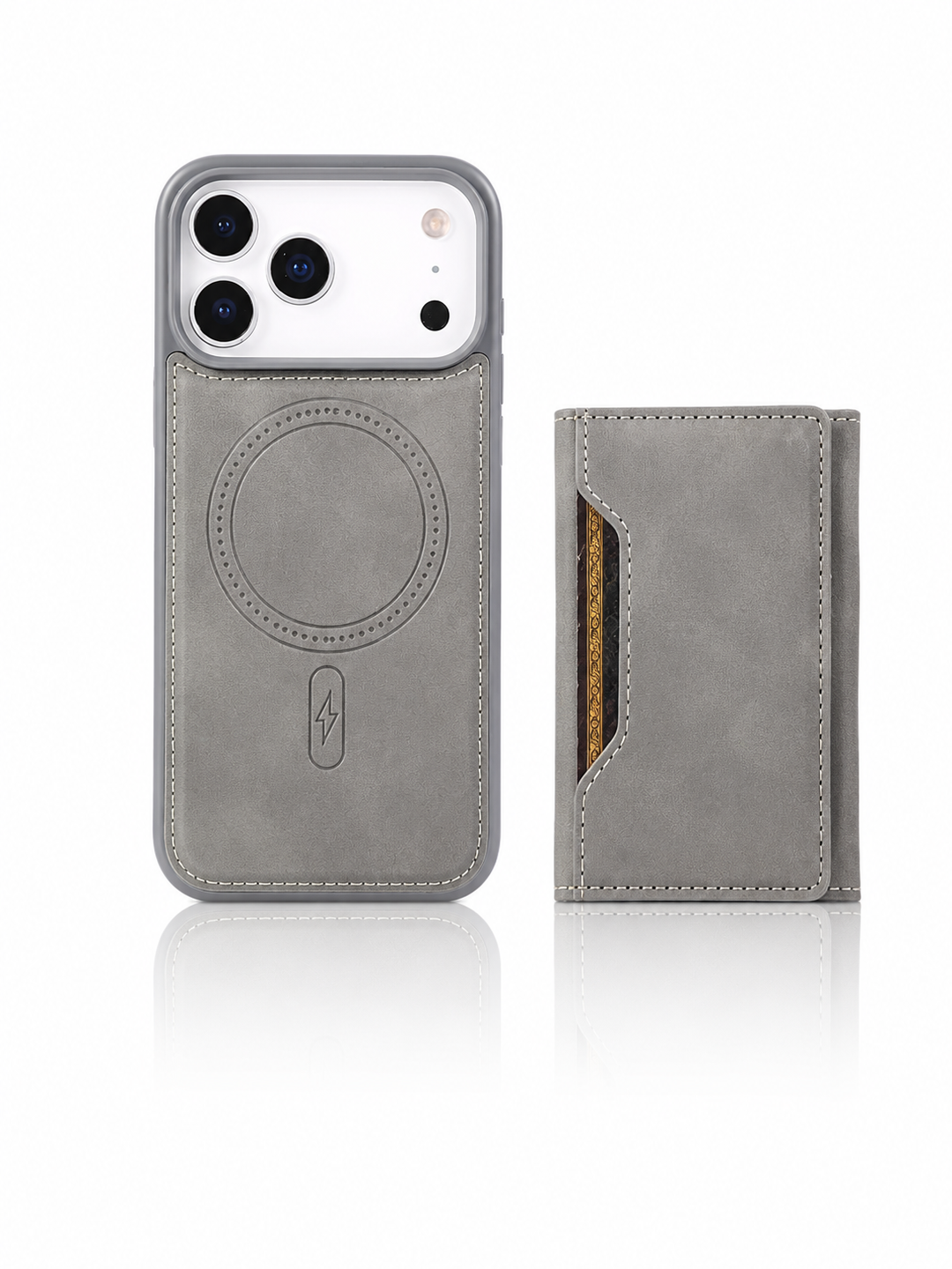 iPhone 17 Pro Max Leather Back Case Compatible with MagSafe Skin-touch Phone Cover - Black