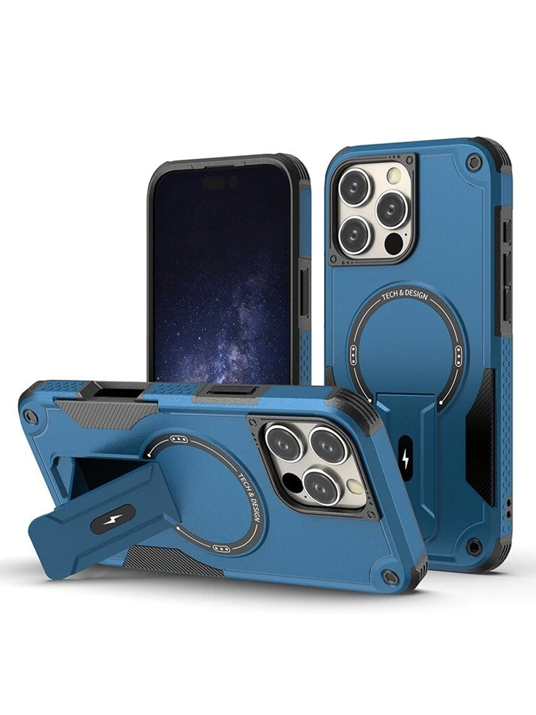 US LITE Back Cover for iPhone 15 with Portable Kickstand