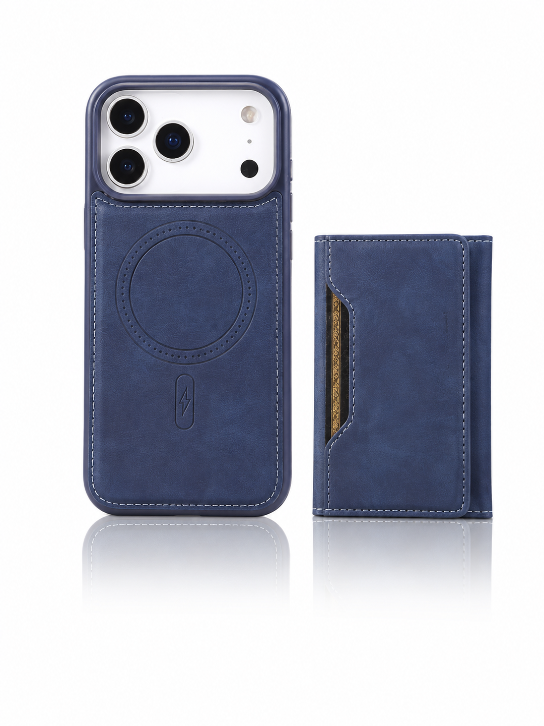 iPhone 17 Pro Max Leather Back Case Compatible with MagSafe Skin-touch Phone Cover - Black