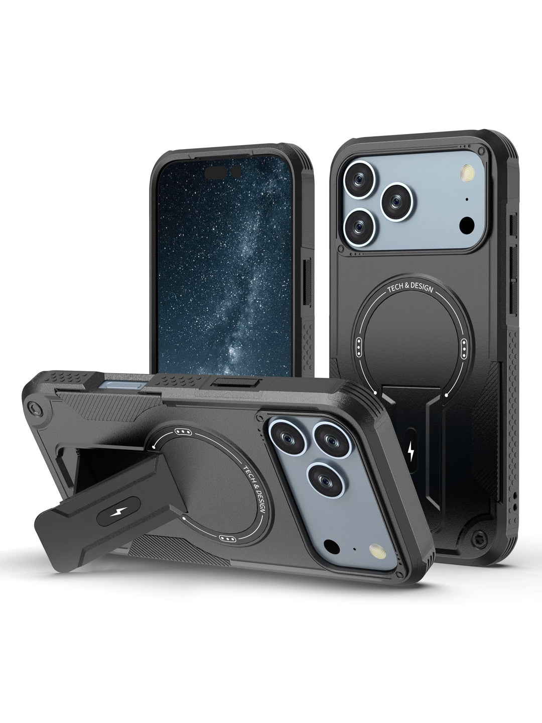 US LITE Back Cover for iPhone 15 with Portable Kickstand
