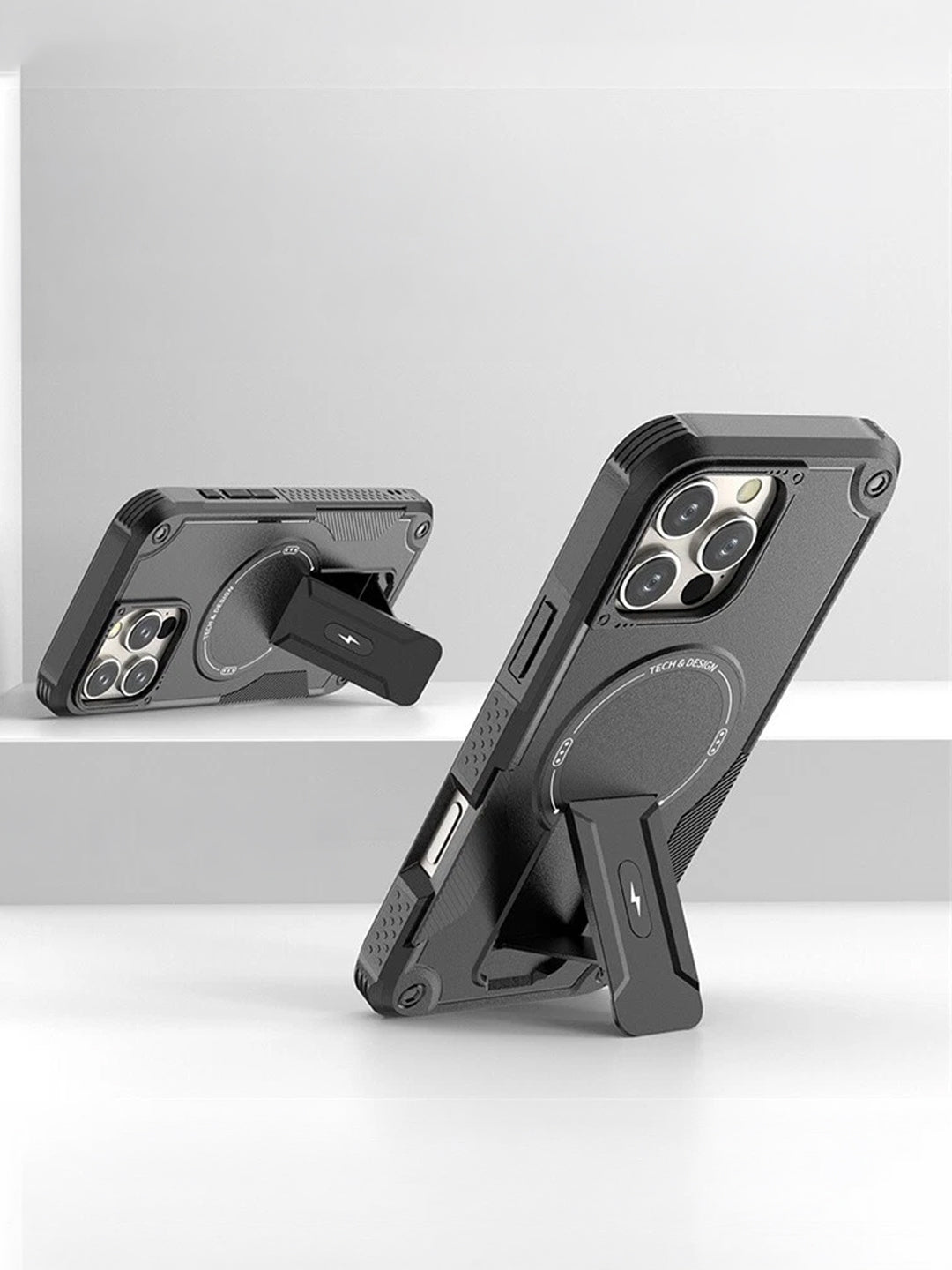 US LITE Back Cover for iPhone 15 with Portable Kickstand